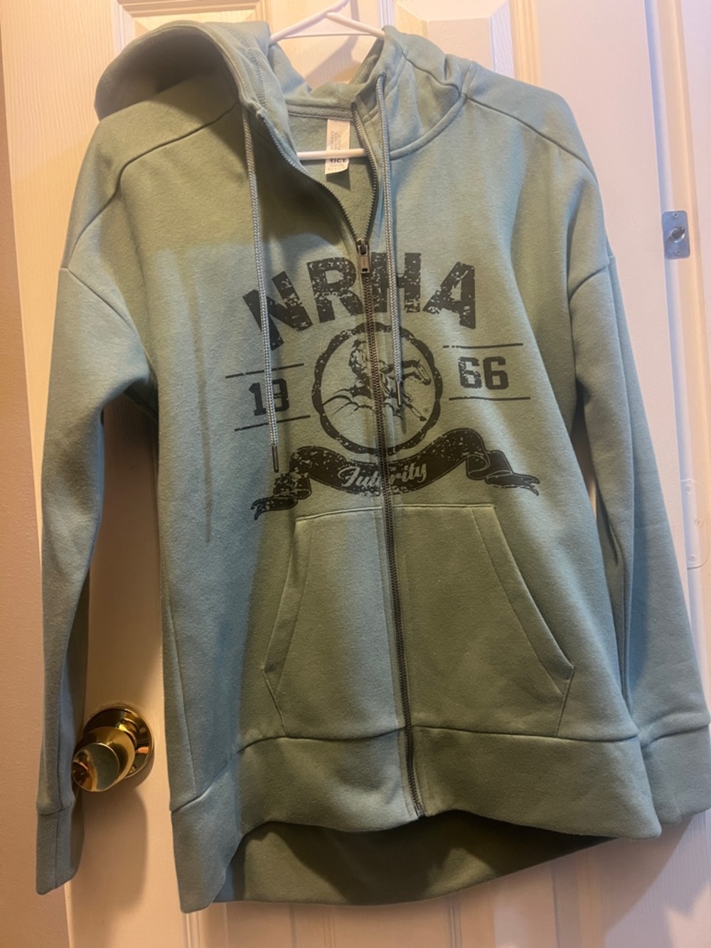 NRHA Futurity Light Sage Green Graphic Zip-Up Hoodie